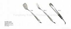 3pcs Stainless Steel handle BBQ tools 