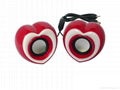 2012 New Lovely Heart shaped USB speaker