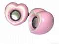 2012 New Lovely Heart shaped USB speaker 3