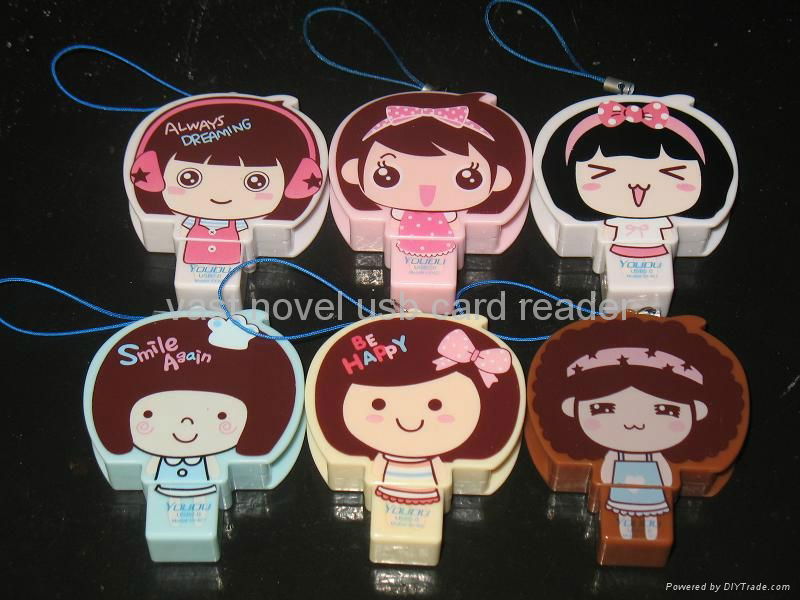 2012 Newest cartoon multi USB card reader 2