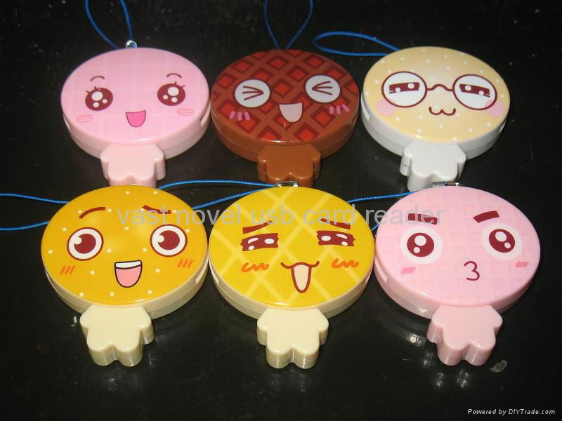 2012 Newest cartoon multi USB card reader 4