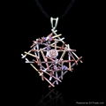 New Fashion Sterling Silver Pendant with CZ & Colored Gems 1