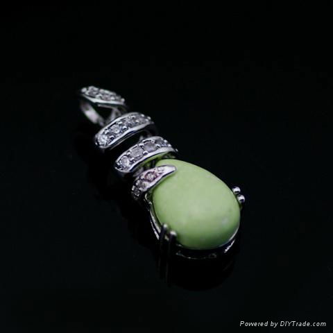 New Design Fashion Teardrop Gemstone Pendant CZ Jewelry 3