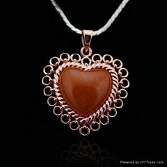 Rose Gold Plated Silver Jewelry with Heart Pendant