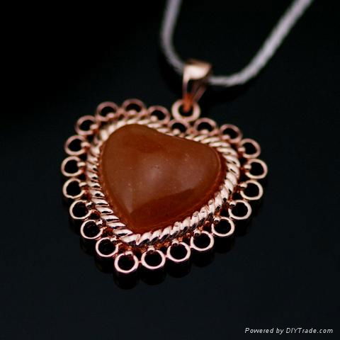 Rose Gold Plated Silver Jewelry with Heart Pendant 2