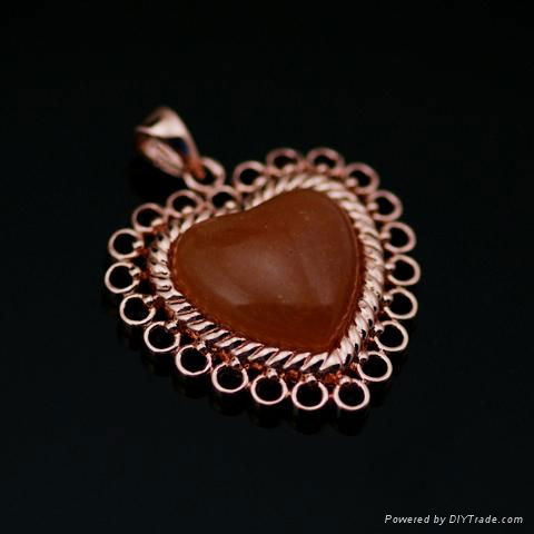 Rose Gold Plated Silver Jewelry with Heart Pendant 3