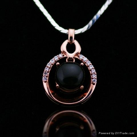Rose Gold Plated Silver Jewelry with CZ Heart Pendant