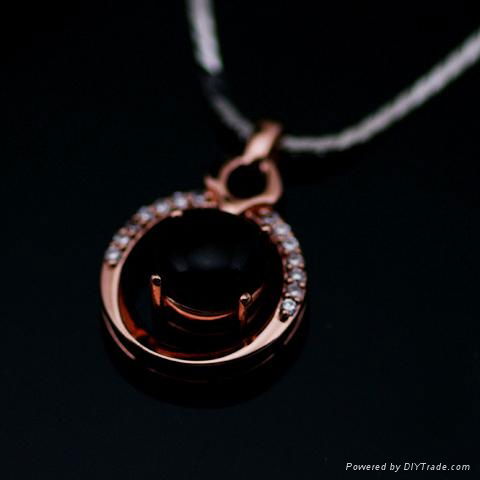 Rose Gold Plated Silver Jewelry with CZ Heart Pendant 2