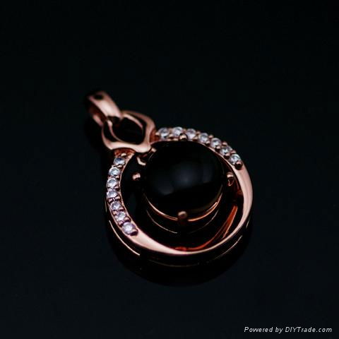 Rose Gold Plated Silver Jewelry with CZ Heart Pendant 3