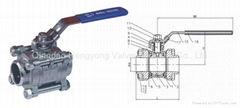 三片式对焊球阀