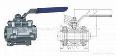 3PC ball valve/SW