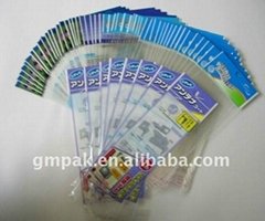 opp self adhesive plastic bags with header 