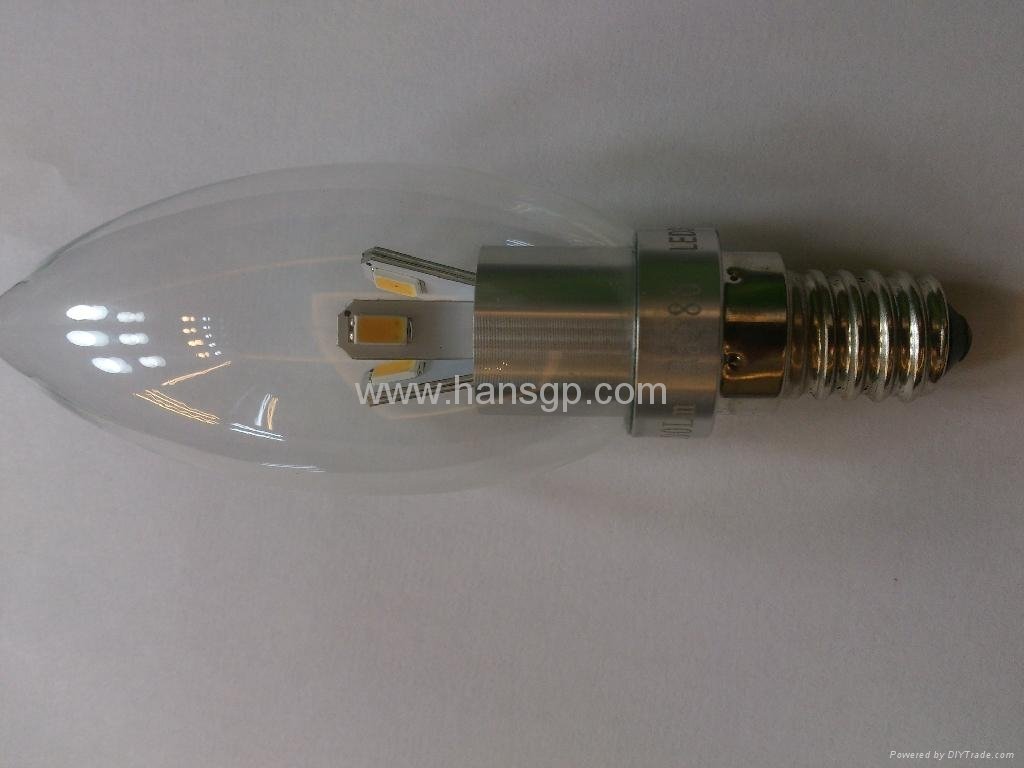 Led Candle Lamp 3watts with e14 led Base ,Led Candle Bulb  5