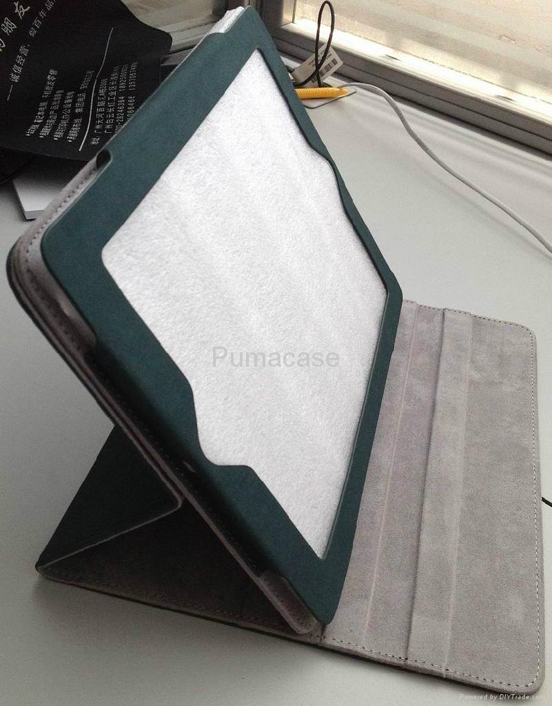 360 degree rotating leather case with groove for ipad 2