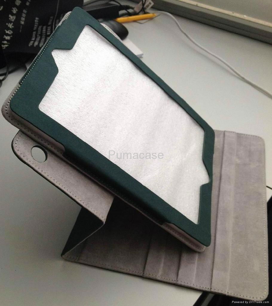 360 degree rotating leather case with groove for ipad 3