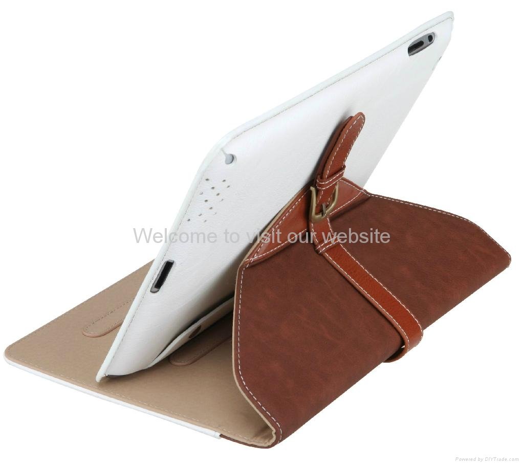 2012 New design leather case for ipad 2/3
