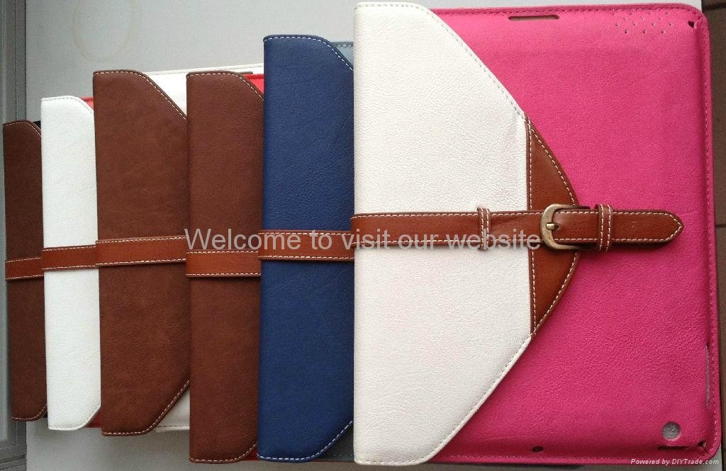 2012 New design leather case for ipad 2/3 5