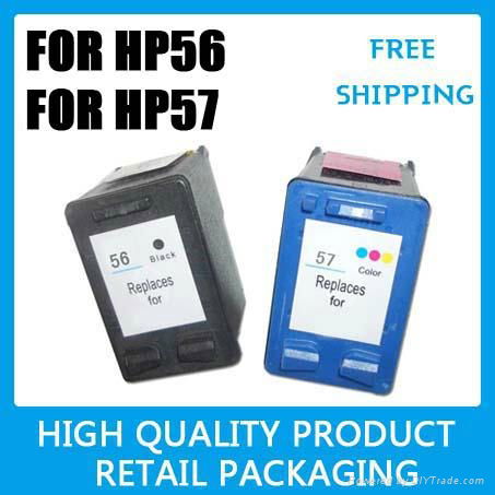 4 x Ink with Chip for HP-56 57 HP56 HP57 XL C6656A C6657A 5150  Inkjet Cartridge