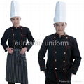 (Free shipping) wholesale black chef uniform with apron| pant| shirt