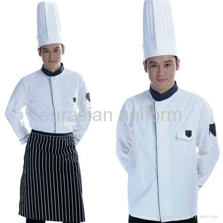 (Free shipping) Restaurant cotton cook clothes with free pant/shirt/apron/hat 1