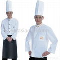(Free shipping) White style Kitchen chef uniform with free pant/shirt/apron/hat 1
