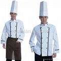 (Free shipping) Long sleeves cook uniform with free pant/shirt/apron/hat