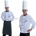 (Free shipping) Long sleeves cook clothing with free pant/shirt/apron/hat 1