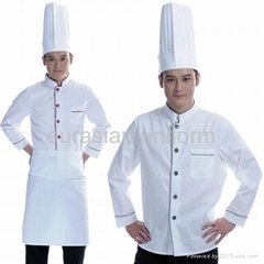 (Free shipping) Classic Long sleeves cook clothes with free pant/shirt/apron/hat