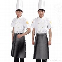 (Free shipping) Short sleeves cotton chef work wear