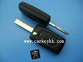 Peugeot 3 button flip key case with