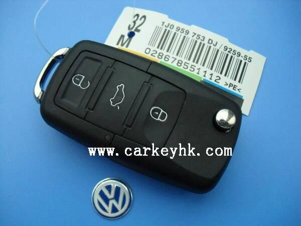 Volkswagen 3 button flip key shell with HAA blade 2
