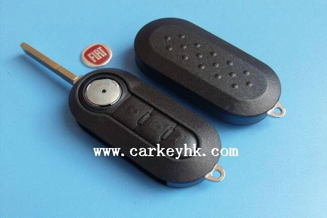 Fiat 3 buttons flip key cover with different colors