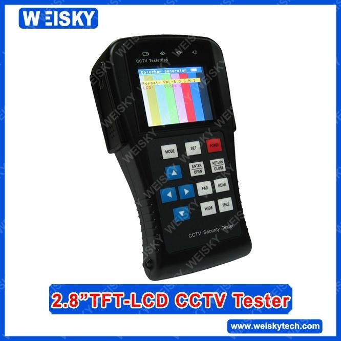 2.8"TFT-LCD CCTV Tester with PTZ controller and Power output