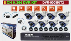 8ch H2.64 Realtime Network DVR Kits 