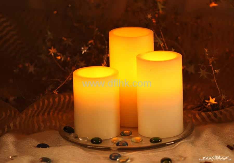 Flameless plain wax candle