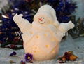 LED wax snowman artwork candle 1