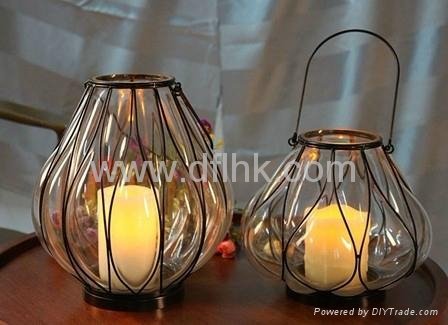 indoor-outdoor glass candle/lantern