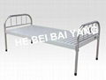 Flat hospital bed with stainless steel