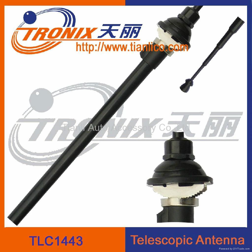 Car telescopic antenna with 4 sections black mast/ Car AM/FM radio antenna 