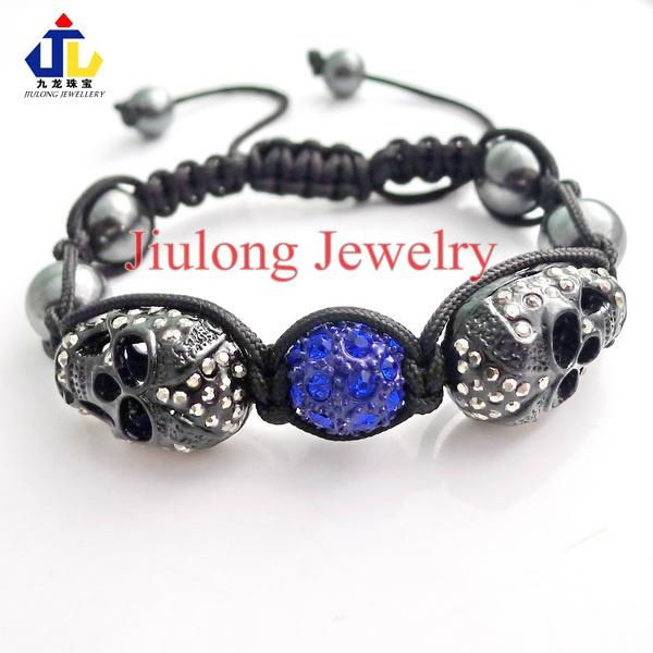 Skull and Crystal Ball and Hematite Bead JL-SL074