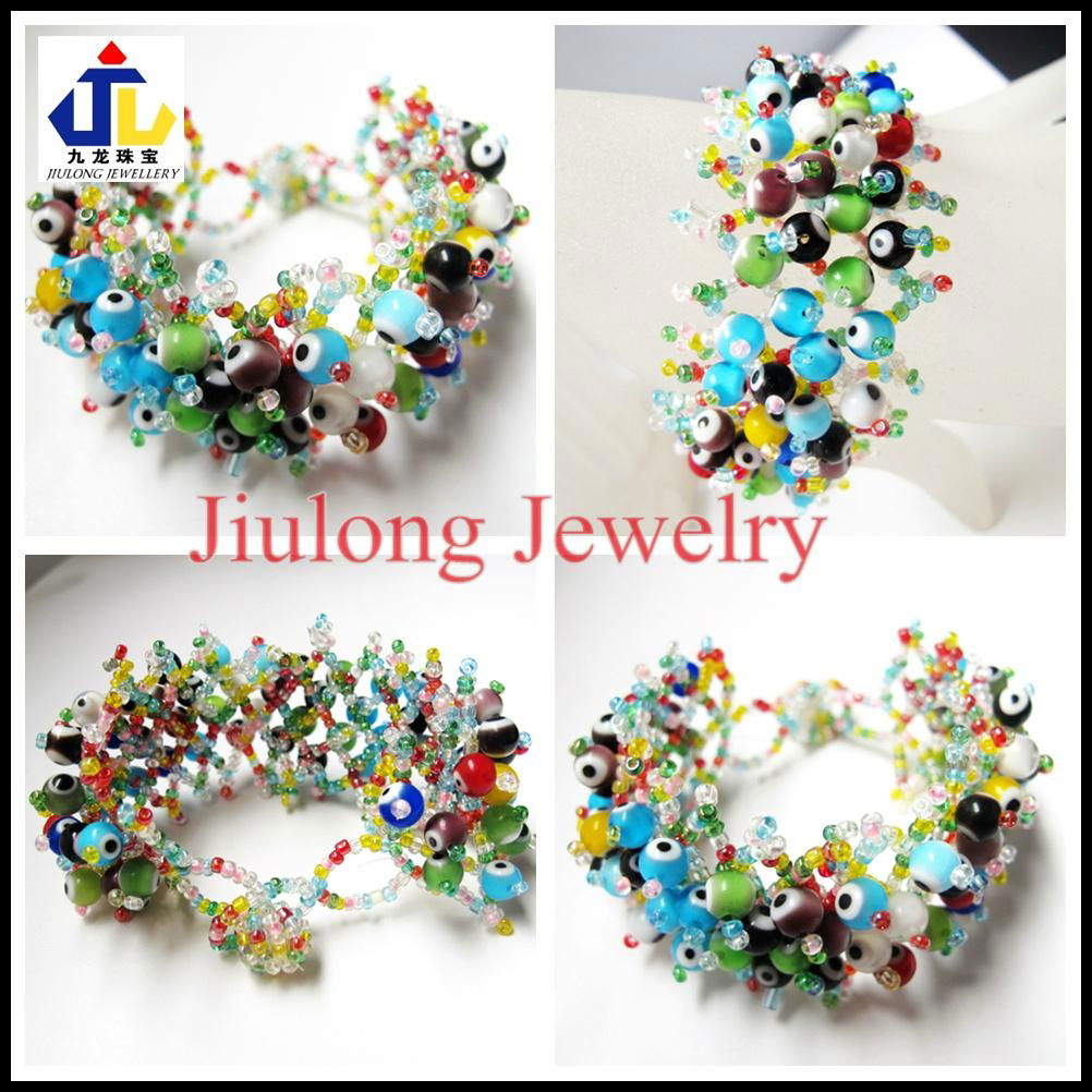 Lampwork Glass Bead Bracelet JL-SL081