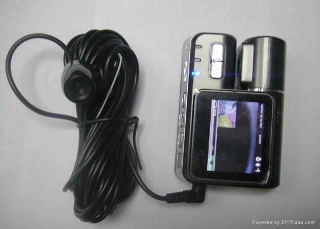 Dual Camera in car black box HD720P DVR Car Video Recorder  4