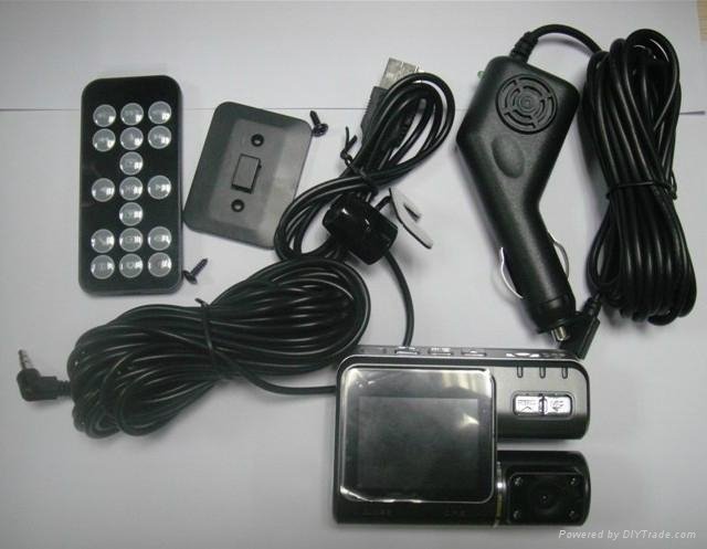 Dual Camera in car black box HD720P DVR Car Video Recorder  5