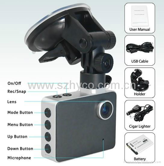 2.8 inch 1080 full hd car black box DVR with120 degrees wide angle 3