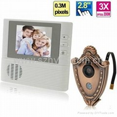 2.8 inch electronic peephole viewer with 3X digital zoom & doorbell function