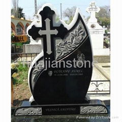 black granite tombstone