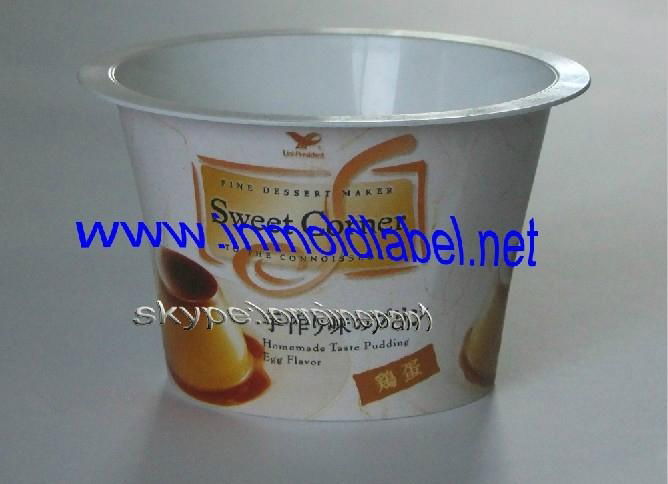 pudding cup in mold label/IML label