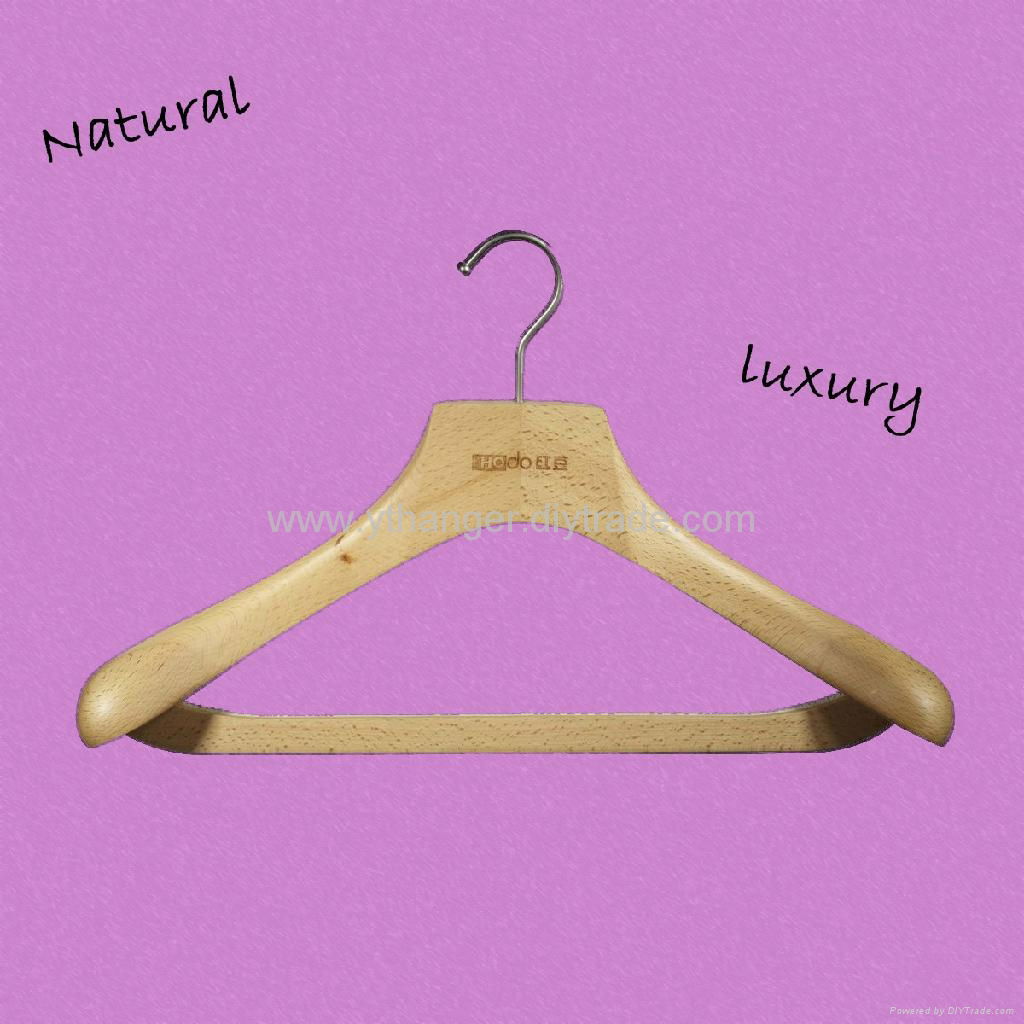 HW-01 wood-colored menswear beech wooden hangers