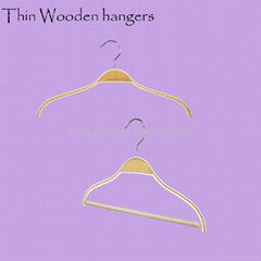 HW-02 nonslip thin wooden hangers for women clothing   