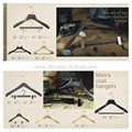 HW-05 colored menswear broad shoulder wooden clips hangers     2